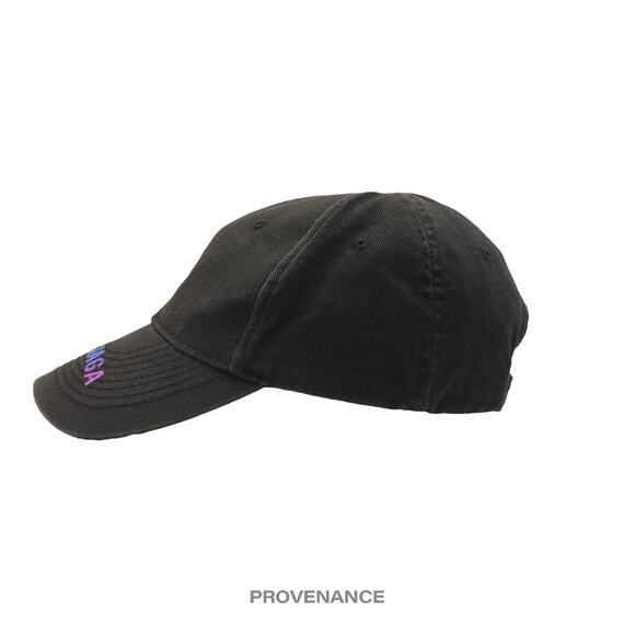 🔴 Balenciaga Embroidered Rainbow Logo Cap - Washed Black - Picture 6 of 10